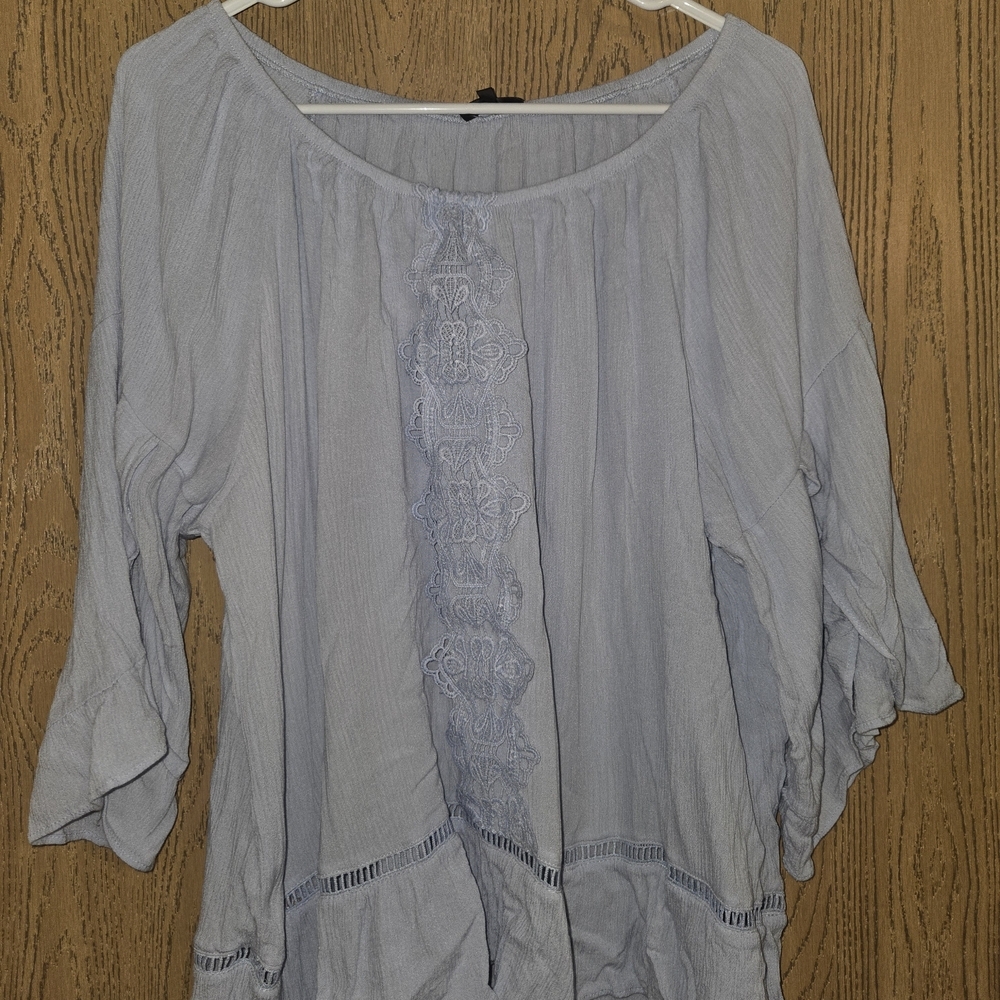Hannah Sky Blue Boho Blouse